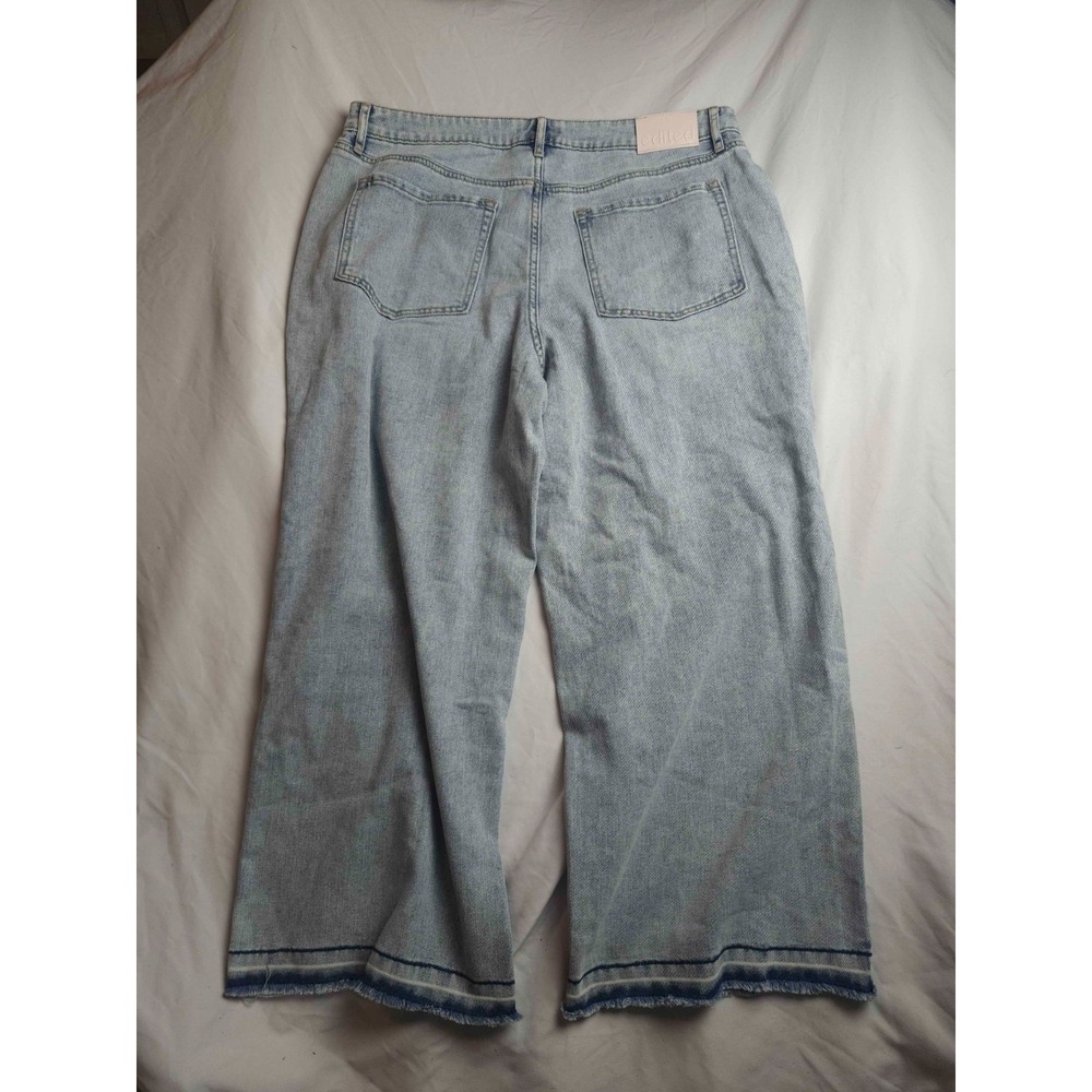 Edited by Hunter McGrady Jeans Womens 12 Blue Light Wash Denim Wide Leg Crop - Picture 8 of 9